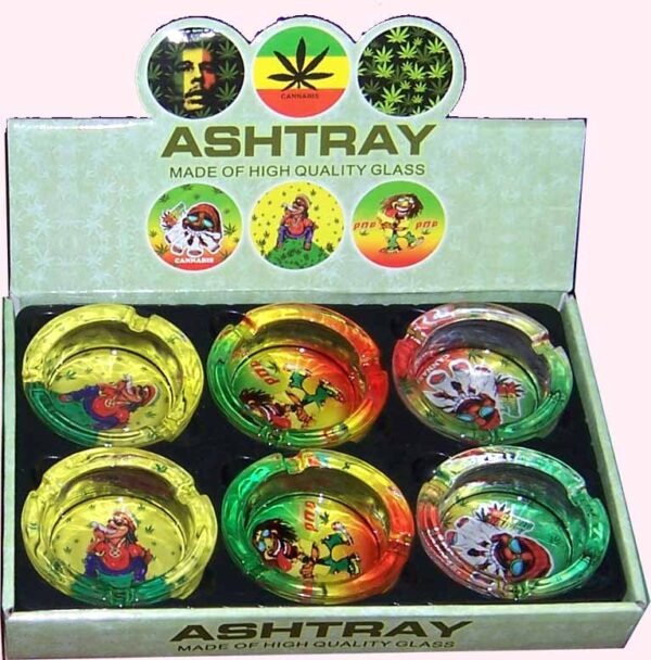 GLASS ASHTRAYS RASTA