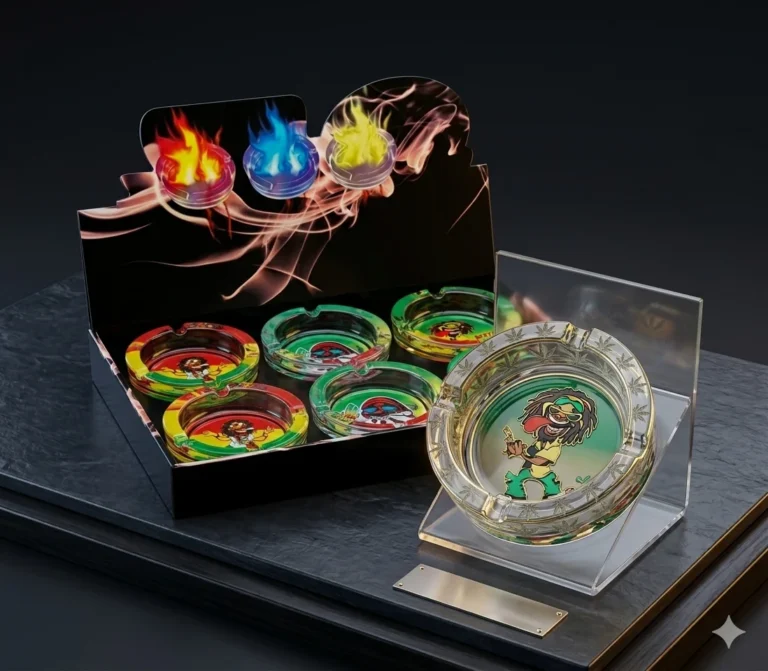 GLASS ASHTRAYS RASTA