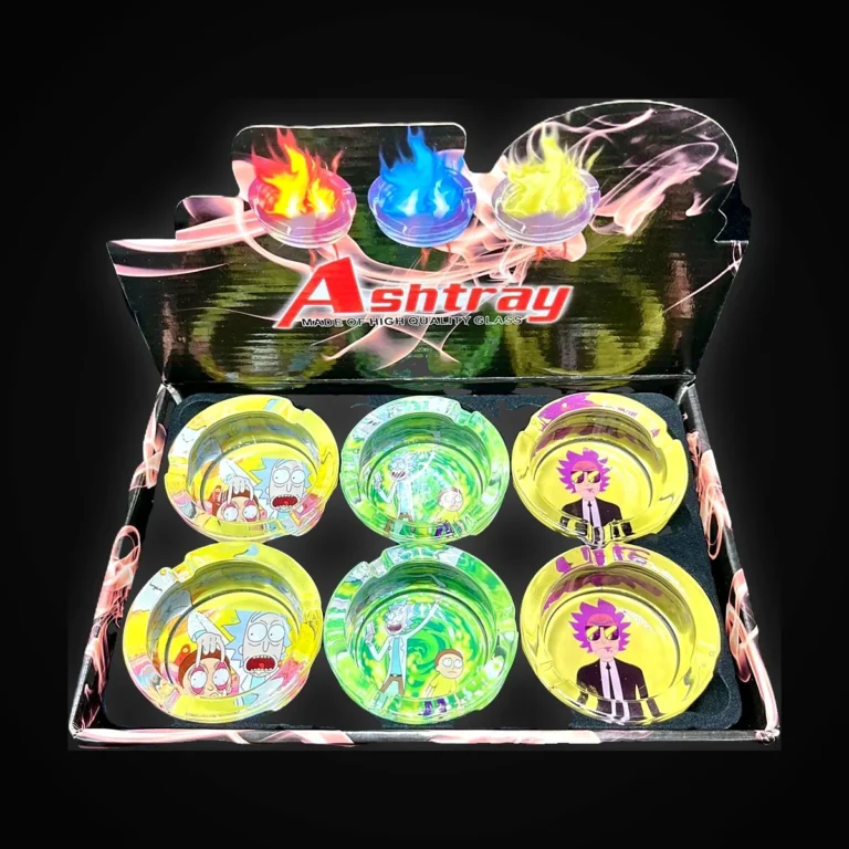 GLASS ASHTRAY RICK & MORTY ASST