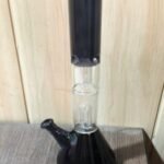 Water Pipe 12" Double Perk Black