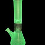 WATER PIPE 10" Single PERCULATOR GLOW IN DARK