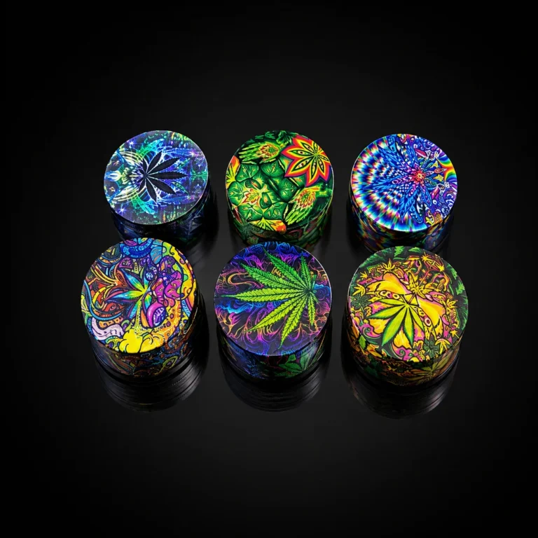 GRINDER ASST 63 MM 4 PRTS Psychedelic Leaf