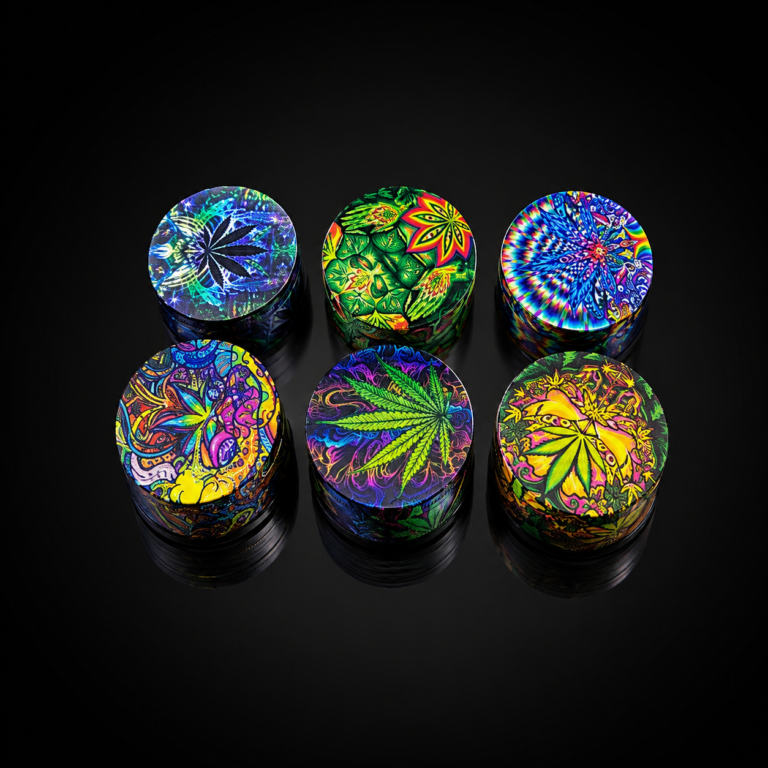 GRINDER ASST 63 MM 4 PRTS Psychedelic Leaf