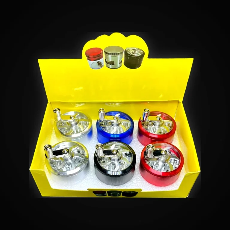 63mm 4-Part Grinder with Crank Handle | 6-Piece Display