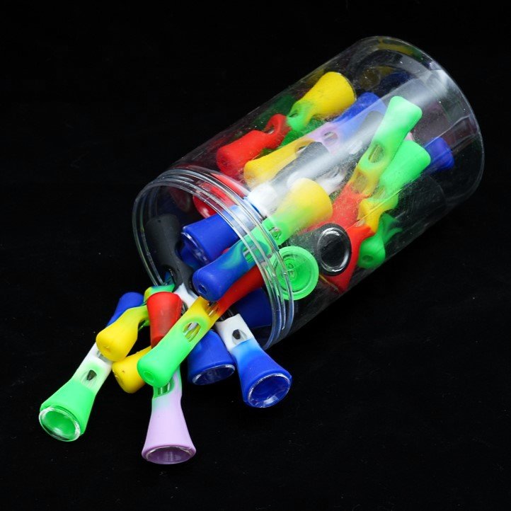 Silicone Chillum Pipes Jar 24 pcs