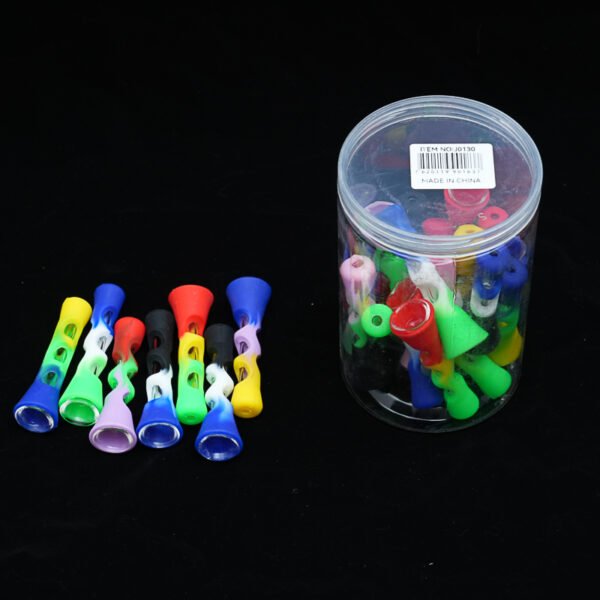 Silicone Chillum Pipes Jar 24 pcs