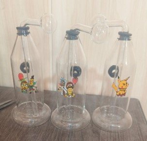 Clear Oil Burner Rig – 5" with Cartoon Decals (Assorted)