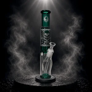 Waterpipe - 14in - Tube Shift - Skull Designs - Etched - Asst. Colors
