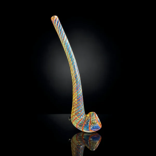 Glass Hand Pipe - 11in - Gandalf Style - Pattern Design