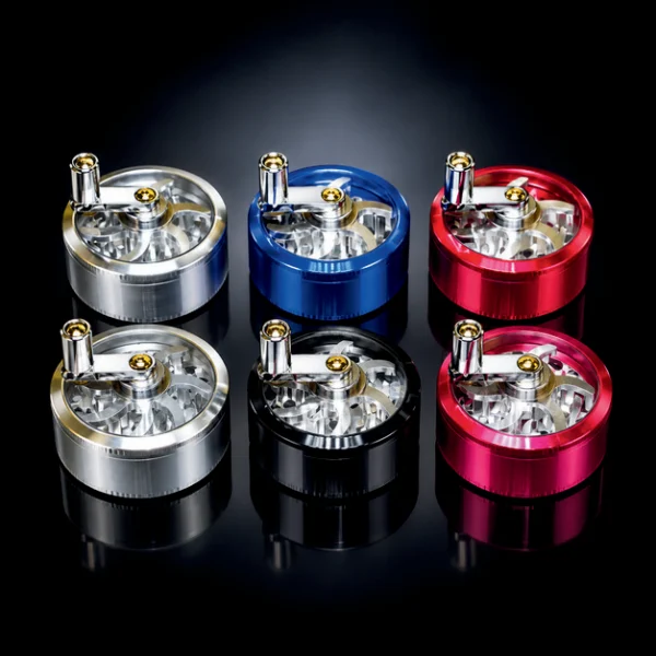 63mm 4-Part Grinder with Crank Handle | 6-Piece Display