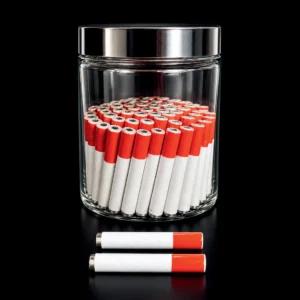 Jar of 2" Metal Cigs 90 pcs w/straight tip