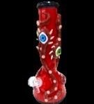 3D 12" WATERPIPE THICK RED SKULL