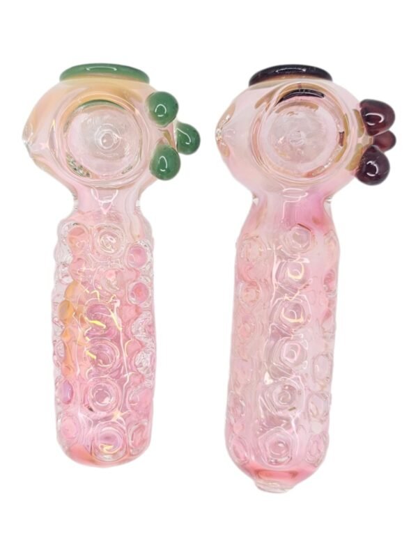 Glass pipe 5" Pink Dotted Handle