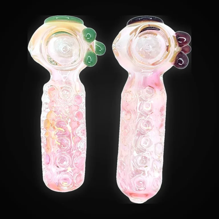 Glass pipe 5" Pink Dotted Handle