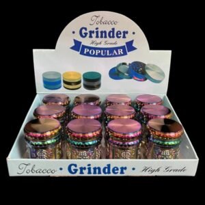 METAL GRINDER CARVED DESIGN 40MM 12 PC DISPLAY