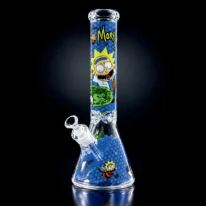 Waterpipe - 14in - Beaker - 7mm Thick - Rick & Morty - Ice Pinch