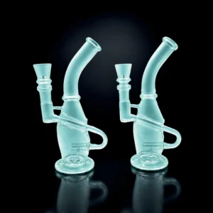 Waterpipe - 8in - Bent Neck - Frosted Loop Perc