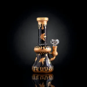 Waterpipe - 8in - Glass - Raised Floral Design - Assorted Colors