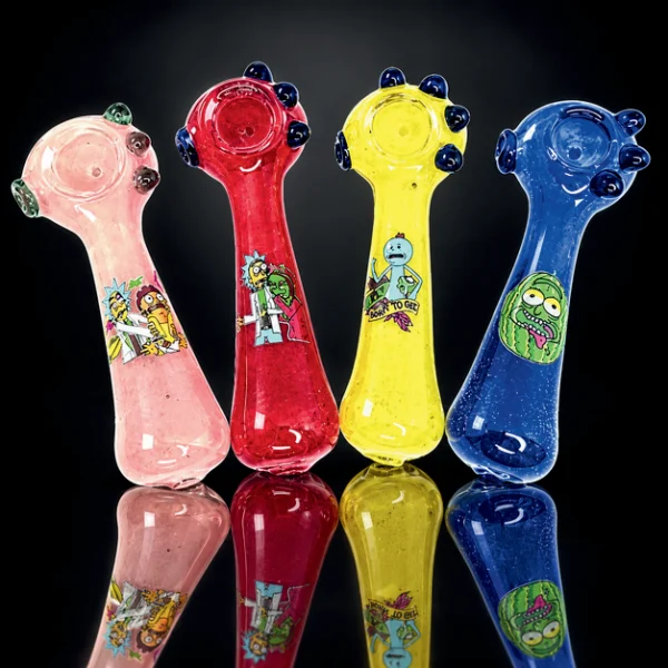 Glass Hand Pipe - Assorted Cartoon Decals