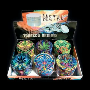 GRINDER 63 MM ASST 4 PRTS PSYCHEDELIC LEAF