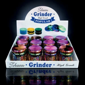 METAL GRINDER CARVED DESIGN 40MM 12 PC DISPLAY
