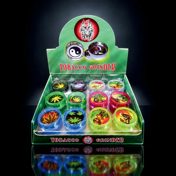 Plastic Grinder 31X15MM 2 parts w/sticker 24 Pc Display