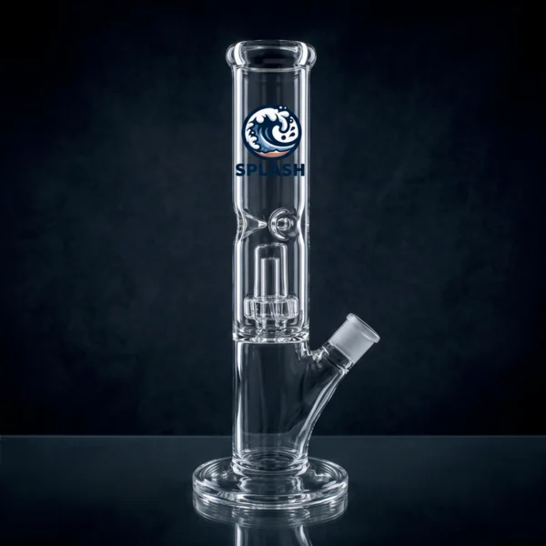 Waterpipe - 12in - Splash - 14mm - Straight Tube - Showerhead - Ice Pinch - Glass Bowl