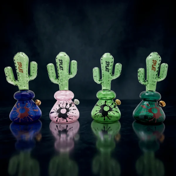 Waterpipe - 8in - Glass - Cactus Perc - Assorted Colors