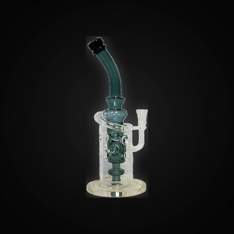 12" Bent Neck Water Pipe Fancy Coil GREEN