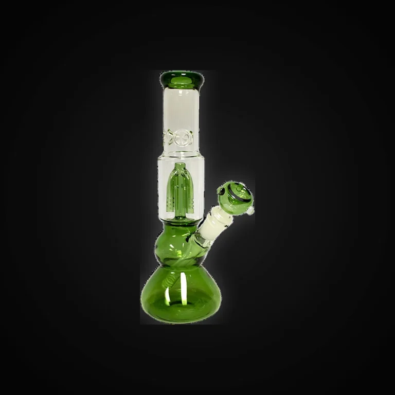 11" Green Water Pipe with Single Perk
