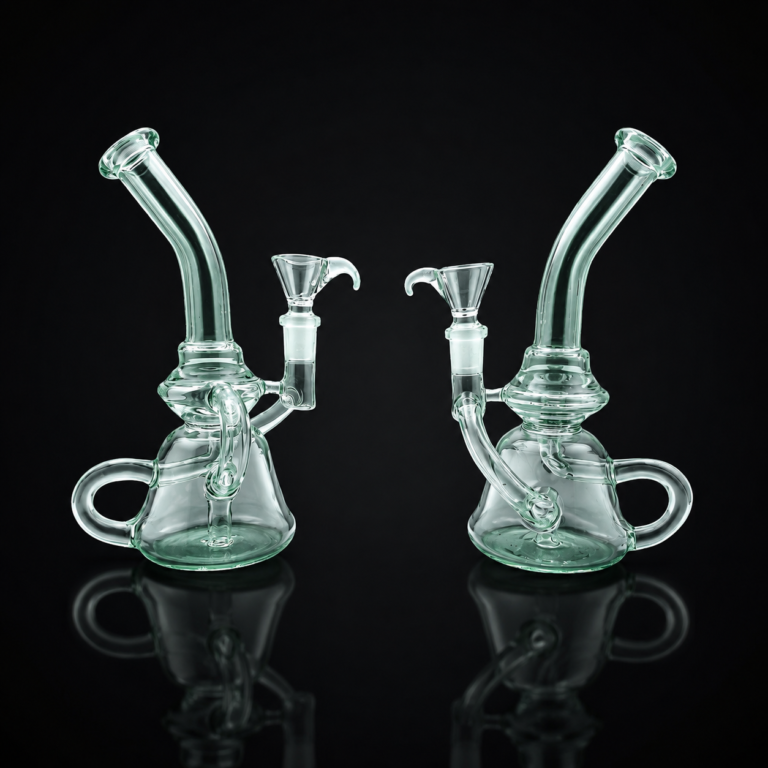 Glass Water Pipe Recycler 8" GLow in the Dark