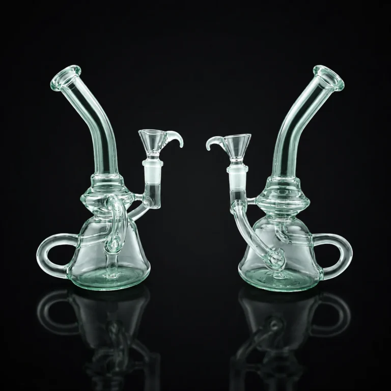 Glass Water Pipe Recycler 8" GLow in the Dark