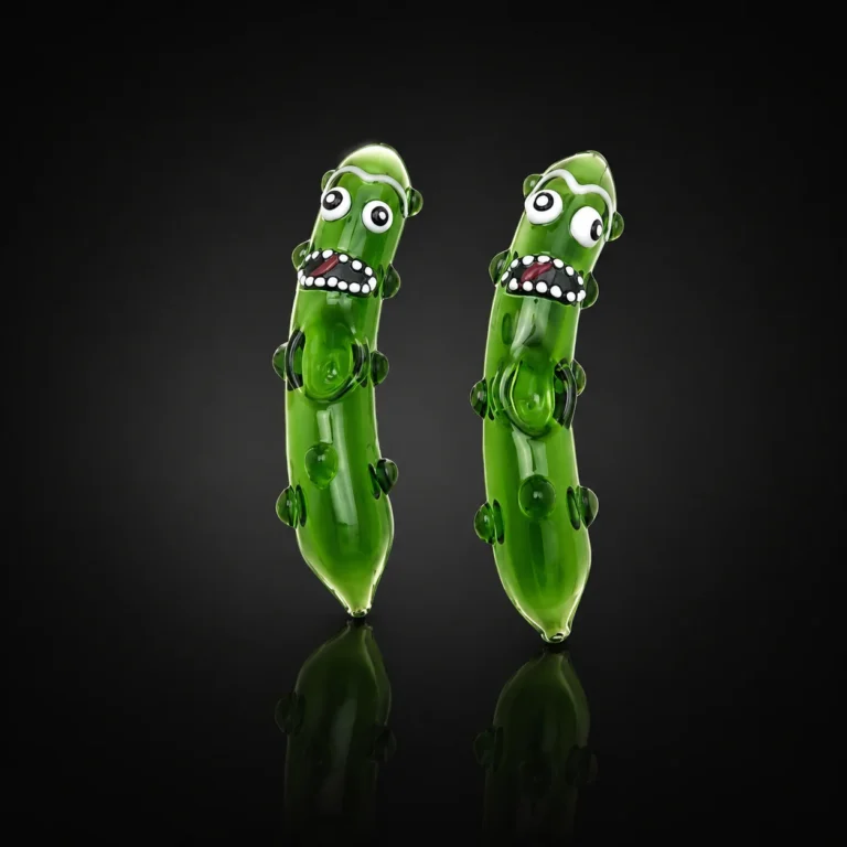 5" Pickle Rick Glass Hand Pipe