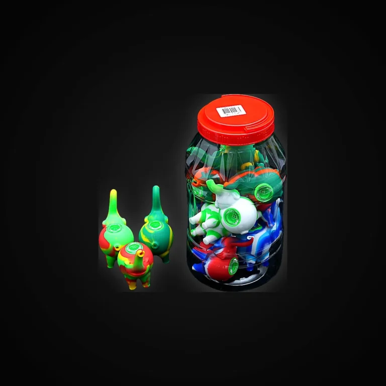 Jar of 12 Silicone Elephant pipes