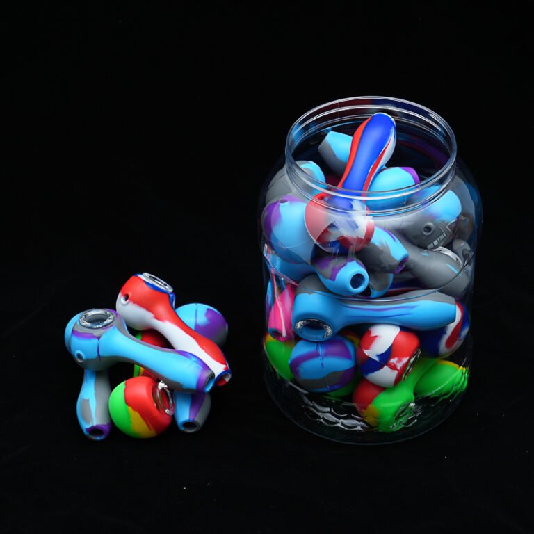 Silicone Hand pipes 4.5" 24 pcs/jar