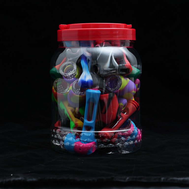 Silicone 2-in-1 Chillum Pipes 4" 24 pcs/jar