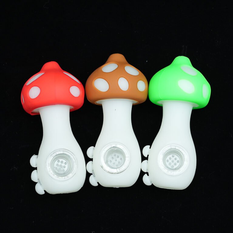 Silicone Glow-in-the-Dark Mushroom Pipes 24 pcs/jar