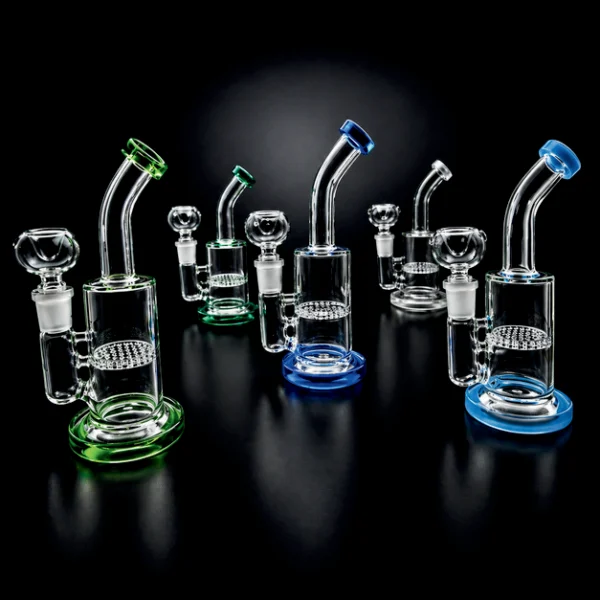 Waterpipe - 6in - Bent Neck - Honeycomb Perc