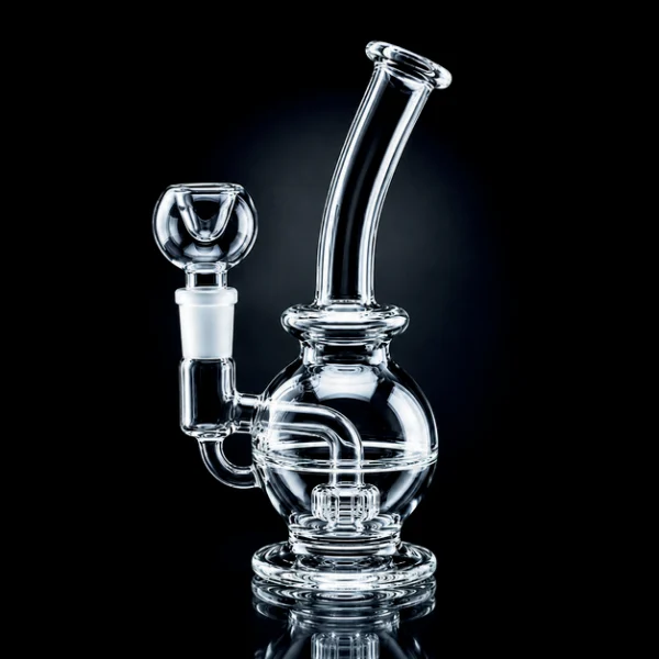 Waterpipe - 5in - Bubble Bottom - Bent Neck - Circ Perc - Glass Bowl