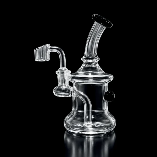 Waterpipe - 6in - Bent Neck - Mini Rig - Includes Banger - UFO Perc - Asst. Color Accents