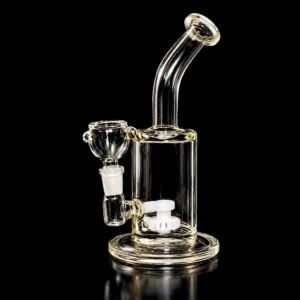 Waterpipe - 9in - Bent Neck - Turbine Perc - Clear