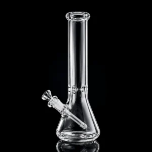 Waterpipe - 16in - Beaker Bottom - 5mm Thick - Ice Pinch - Clear