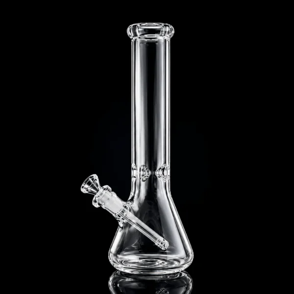 Waterpipe - 16in - Beaker Bottom - 5mm Thick - Ice Pinch - Clear