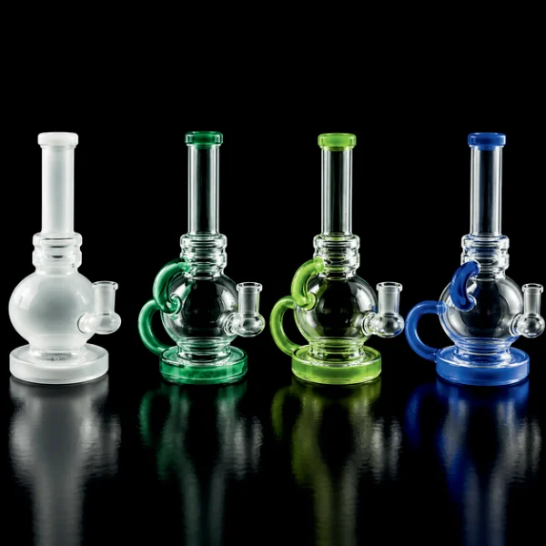 Waterpipe - 8in - Tube Shift - Loop Recycler - Glow In The Dark - Asst. Color Accents
