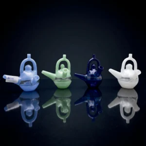 Waterpipe - 6in - Tea Kettle Bubbler - Asst. Pastel Accents