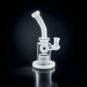 Waterpipe - 7in - Bent Neck - Doughnut Perc - Asst. Color Accents