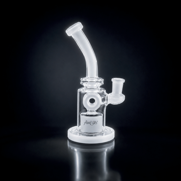 Waterpipe - 7in - Bent Neck - Doughnut Perc - Asst. Color Accents