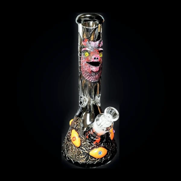 Waterpipe - 12in - Multi-Eye Skull 3D Resin Design