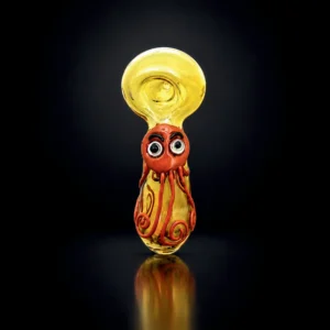 Glass Hand Pipe - 4.5in - Cartoon Creature with Web Pattern - 4 Assorted Designs