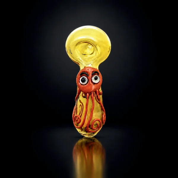 Glass Hand Pipe - 4.5in - Cartoon Creature with Web Pattern - 4 Assorted Designs